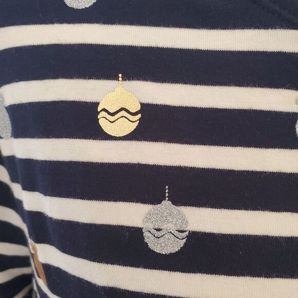 Talbots Long Sleeve Crewneck Christmas Ornaments Tee sz 1X - Picture 9 of 11